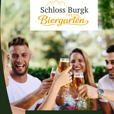 NEU und mit bester Aussicht: Eröffnung des Biergartens auf der Terrasse des Scheunenhofs von Schloss Burgk.